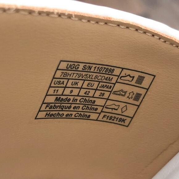 UGG Platform Sandal Ankle Wrap Square Toe Chunky Strappy Lennox Size 11 White - Picture 12 of 13